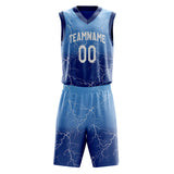 Custom Royal White Lightning Basketball Jersey