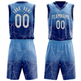 Custom Royal White Lightning Basketball Jersey