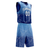 Custom Royal White Lightning Basketball Jersey