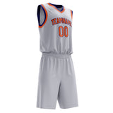 Custom White Orange Solid Color Basketball Jersey