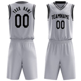 Custom White Black Solid Color Basketball Jersey