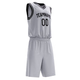 Custom White Black Solid Color Basketball Jersey