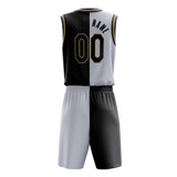 Custom White Black Split Basketball Jersey