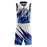 Custom White Gray Sublimation Basketball Jersey