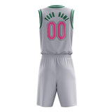 Custom White Kelly Green Solid Color Basketball Jersey