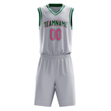 Custom White Kelly Green Solid Color Basketball Jersey