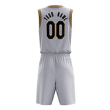 Custom White Black Solid Color Basketball Jersey