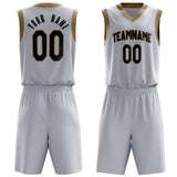 Custom White Black Solid Color Basketball Jersey