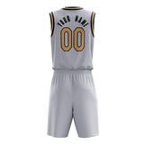 Custom White Old-Gold Solid Color Basketball Jersey