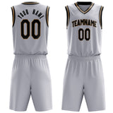 Custom White Black Solid Color Basketball Jersey