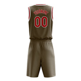 Custom Olive Red Solid Color Basketball Jersey