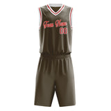 Custom Olive Red Solid Color Basketball Jersey