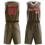 Custom Olive Red Solid Color Basketball Jersey