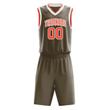 Custom Olive Orange Solid Color Basketball Jersey