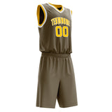 Custom Olive Yellow Solid Color Basketball Jersey
