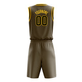 Custom Olive Black Solid Color Basketball Jersey