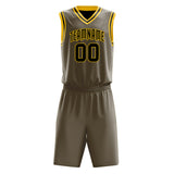 Custom Olive Black Solid Color Basketball Jersey