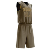 Custom Olive Old-Gold Solid Color Basketball Jersey