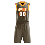 Custom Olive White Solid Color Basketball Jersey