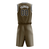 Custom Olive Black Solid Color Basketball Jersey