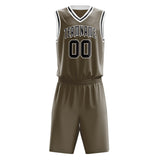 Custom Olive Black Solid Color Basketball Jersey