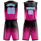 Custom Pink Black Fade Basketball Jersey