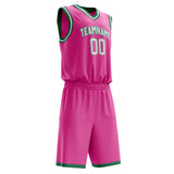 Custom Pink White Solid Color Basketball Jersey