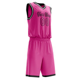 Custom Pink Black Solid Color Basketball Jersey