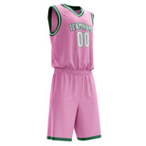 Custom Pink White Solid Color Basketball Jersey