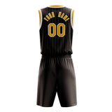 Custom Brown Gold Pinstripe Basketball Jersey