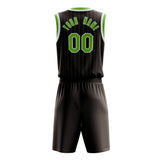 Custom Brown Neon-Green Pinstripe Basketball Jersey