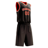 Custom Brown Red Solid Color Basketball Jersey