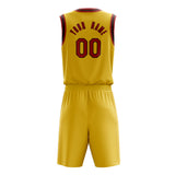 Custom Gold Crimson Solid Color Basketball Jersey