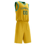 Custom Gold Teal Solid Color Basketball Jersey