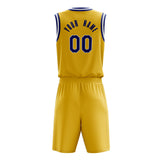 Custom Gold Royal Solid Color Basketball Jersey