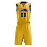 Custom Gold Royal Solid Color Basketball Jersey