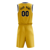 Custom Gold Black Solid Color Basketball Jersey