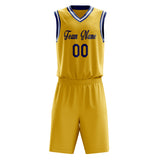 Custom Gold Royal Solid Color Basketball Jersey