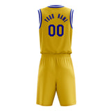 Custom Gold Royal Solid Color Basketball Jersey