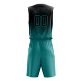 Custom Teal Black Fade Basketball Jersey