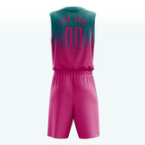 Custom Teal Pink Split Basketball Jersey