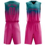 Custom Teal Pink Split Basketball Jersey