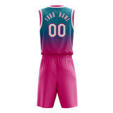 Custom Teal Pink Fade Basketball Jersey