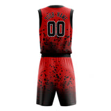 Custom Red Black Solid Color Basketball Jersey