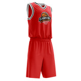 Custom Red Black Solid Color Basketball Jersey