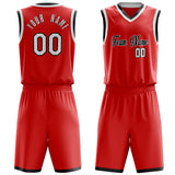 Custom Red White Solid Color Basketball Jersey