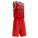 Custom Red Black Pinstripe Basketball Jersey