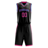 Custom Black Pink Solid Color Basketball Jersey