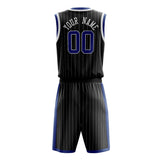 Custom Black White Pinstripe Basketball Jersey