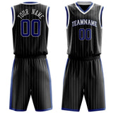 Custom Black White Pinstripe Basketball Jersey